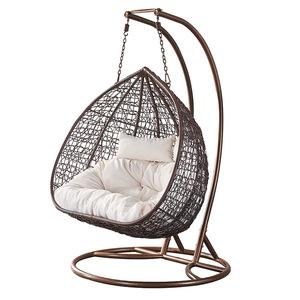 Modern Hot Selling Outdoor Garden Porch Hanging Rattan <b>Egg</b> <b>Chair</b> Swings Set Stand Cushions for <b>Kids</b> Adults Outdoor Furniture - Product Image 3