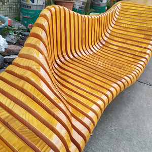 Özelleştirilmiş ahşap tezgah bahçe kentsel sokak mobilyası katı ahşap tasarım büyük dayanıklı açık sandalyeler ile arkalığı - Product Image 5