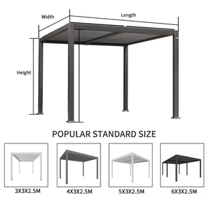 Pérgolas de aluminio para exteriores de lujo Gazebos Bioclimatique <span class=keywords><strong>Toldo</strong></span> de PVC con marco Impermeable <span class=keywords><strong>4x4</strong></span> Espacio Eléctrico Pabellón moderno - Product Image 4