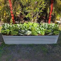 Bac de plantation surélevé en métal galvanisé ondulé, revêtu par poudrage, pour jardin extérieur, potager domestique, aménagement paysager, vente en gros