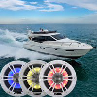 Haut-parleur marin de 6.5 pouces 300W avec lumières RVB Équipement sonore étanche pour bateau Yacht RV Camion
