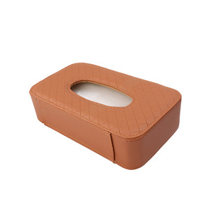 กล่องกระดาษทิชชู่ในรถยนต์หนัง 21x12x6.3 ซม. อุปกรณ์จัดเก็บของเบาะหลัง อุปกรณ์ตกแต่งภายใน - Product Image 1