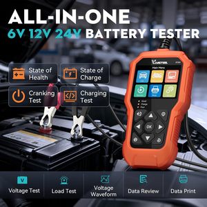 Probador de Baterías de Auto VDIAGTOOL BT500 12V/24V para Baterías VRLA, GEL, <span class=keywords><strong>AGM</strong></span>, EFB, Comprobación de Salud de Baterías de Arranque Sumergidas Regulares 5-3000CCA - Product Image 2