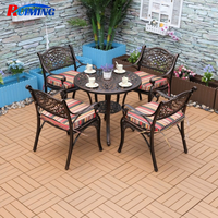 Table de terrasse moderne en aluminium moulé pour salle à manger, hôtel, café, mobilier d'extérieur léger, bistro, balcon, petite table