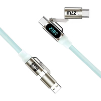 Cable de Carga Rápida 4 en 1 de 240W con Pantalla Digital, Chip E-Marker, Corriente de 5A, Transferencia de Datos de 480Mbps, Cable USB Tipo-C de Silicona Líquida