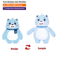 Faible MOQ OEM, super doux, brodé, en coton PP, mini ours en peluche personnalisés pour cadeaux d'anniversaire