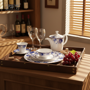 Used Restaurant Crockery <strong>Blue</strong> and White Porcelain Plates Bone China <strong>Dinner</strong> <strong>Set</strong> for Sale - Product Image 6