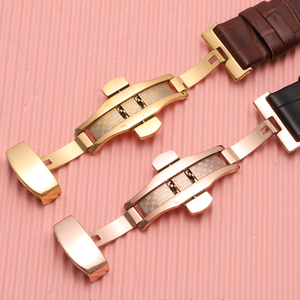 <span class=keywords><strong>Bracelet</strong></span> en <span class=keywords><strong>cuir</strong></span> confortable et durable à motif crocodile et bambou avec fermoir papillon intégral pour montres connectées - Product Image 5