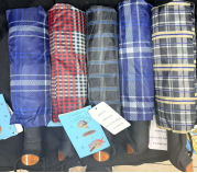 ร่มสนามลายสก็อต ผ้าโพลีเอสเตอร์ผสมฝ้าย เคลือบ PU กันน้ำ ผ้าใบกันน้ำน้ำหนักปานกลาง แบบทอ - Product Image 3