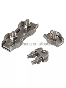 Usine de matériel acier inoxydable de qualité Marine 304 3mm double pince de câble pince de câble métallique - Product Image 3