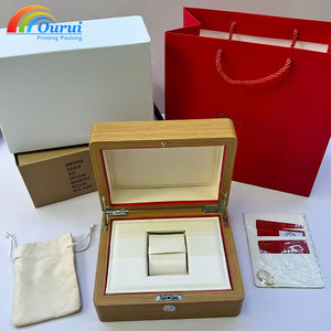 High Quality Elegant Heritage Luxury Designer Watches Customized Logo Yellow Wooden Box for Brand Watches - Product Image 1