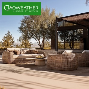 Ensemble <span class=keywords><strong>de</strong></span> canapés <span class=keywords><strong>de</strong></span> <span class=keywords><strong>jardin</strong></span> modernes en rotin imperméable pour l'extérieur - Product Image 1