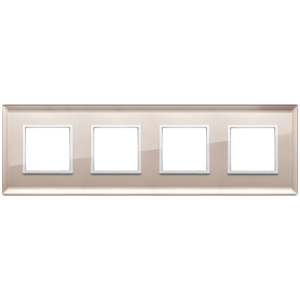 Interruptor de pared Plate 8M 2+2+2+2 Int71, acabado bronce espejo, 34.2cm de longitud - Product Image 1