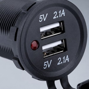 4.2A Double USB Panel Mount 12V 5V 1A 2.1A Prise de courant étanche marine électrique Dual Twin USB Chargeur de voiture pour téléphone portable - Product Image 3