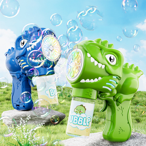 Bemay Toy Jouet de pistolet à bulles de dinosaure à 6 trous, Machine de soufflage de bulles, Jouet à bulles coloré pour <span class=keywords><strong>jouer</strong></span> en plein air pour les enfants - Product Image 4