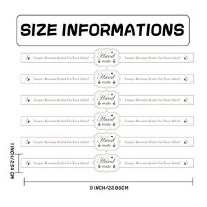 Food Retail Package Seal <b>Stickers</b> 9x1 Inch Safe Secure Tamper Proof Labels for Freshness Labels for Handmade Crafted Baking - Product Image 6