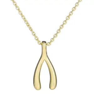 قلادة نسائية بسيطة Bling Wishbone للبيع بالجملة سلسلة كورية بسيطة مجوهرات ساحرة للنساء