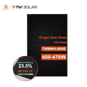 Tongwei Panel surya Kelas a 450W 455W 460W kaca ganda Monofacial 465W 470W modul hitam penuh untuk sistem tenaga surya - Product Image 1