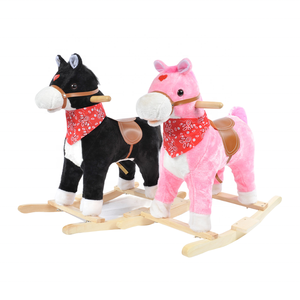 Caballo <span class=keywords><strong>de</strong></span> balancín <span class=keywords><strong>de</strong></span> peluche <span class=keywords><strong>de</strong></span> animales <span class=keywords><strong>de</strong></span> <span class=keywords><strong>madera</strong></span> multicolor lindo Niño con mango - Product Image 3