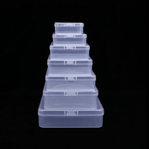<b>Plastic</b> Storage Box Rectangle Clear Flip Top Desktop Organizer For Small Items Packaging And Storage - Product Image 1