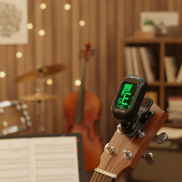 Accordeur universel chromatique 12 tons à tempérament égal 2058B pour la pratique de l'accordage de guitare acoustique, basse, violon et ukulélé
