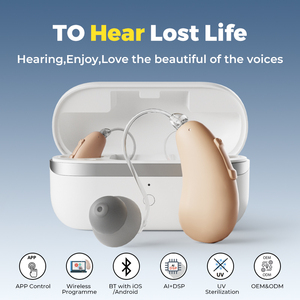 Auriculares inalámbricos con Bluetooth, auriculares estéreo HiFi ajustables de 50-120,32 dB, reducción de ruido, potenciador de voz, auriculares internos - Product Image 6