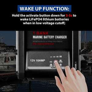 AGMリチウムLiFePO4およびディープサイクルバッテリー用の1バンク10Aマリン防水オンボードボートバッテリー充電器メンテナーDesulfator - Product Image 5