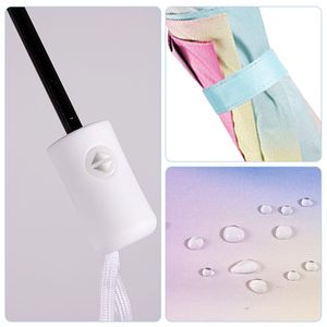 Parapluie de qualité supérieure, pliable en 3 sections, ouverture automatique par bouton, couleur irisée, impression par transfert thermique. - Product Image 3