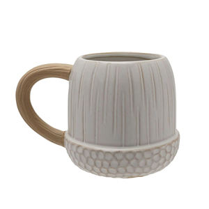 Tarro de almacenamiento de especias para cocina, con forma de bellota, color blanco mate, estilo vintage, artículos para el hogar, cerámica, para té, café, azúcar - Product Image 5
