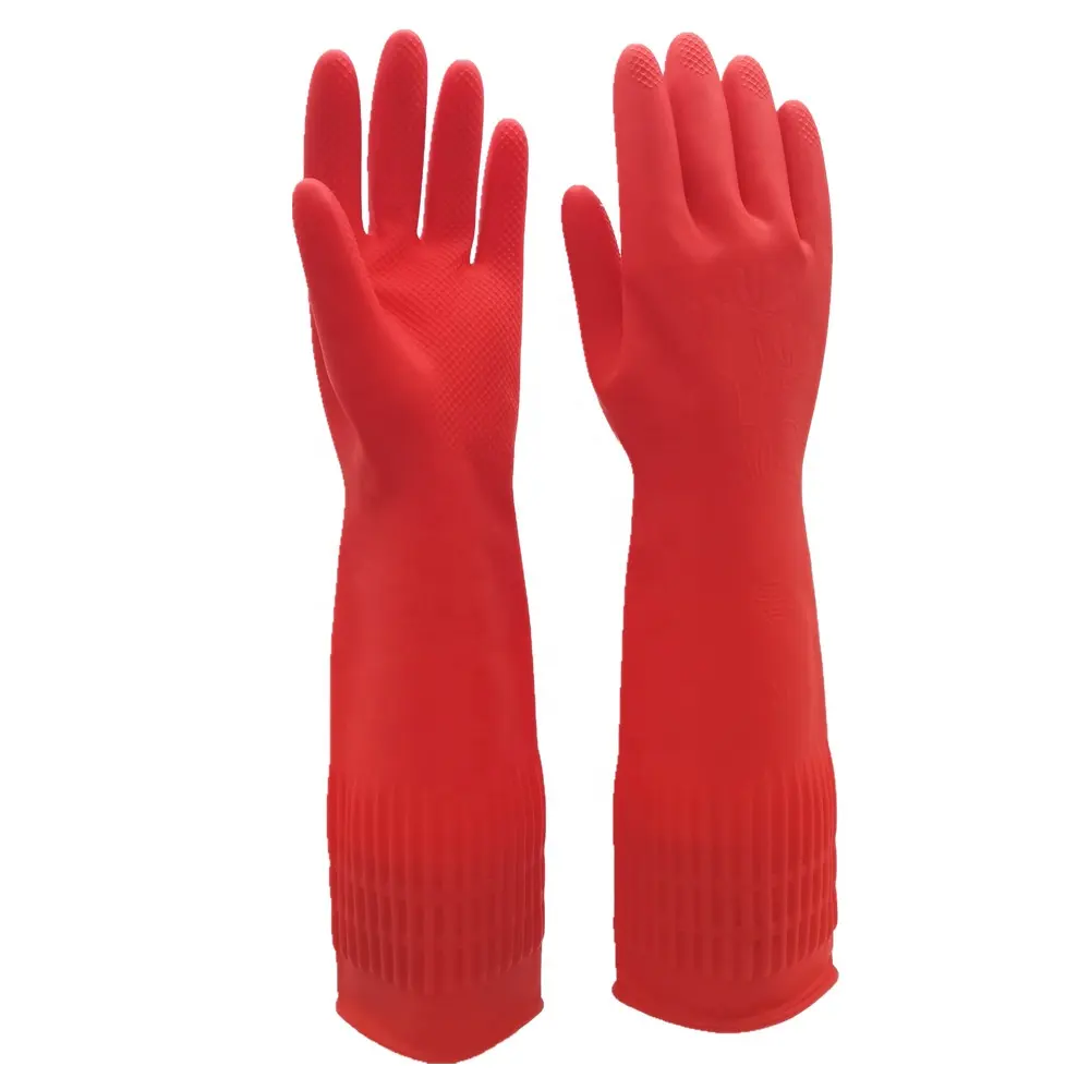Xingli penjualan terbaik dikembangkan itu untuk memakai sarung tangan karet untuk waktu yang lama lab karet rumah tangga sarung tangan lengan panjang