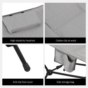 Chaise-lit de camping pliable en aluminium, grande, robuste, légère et très confortable, avec logo personnalisé pour l'extérieur - Product Image 5