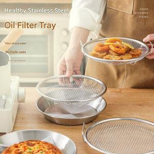 Bandeja para <span class=keywords><strong>Filtro</strong></span> de Aceite, Cesta de Drenaje de Malla de Acero Inoxidable, Coladores para Alimentos Fritos, Rejilla de Drenaje, Escurridor para Verduras - Product Image 3