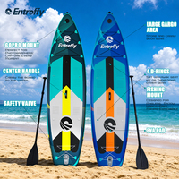 Planche à pagaie gonflable portable Entroffy de 35 pouces de large avec pompe manuelle, sac à dos, laisse et aileron amovible