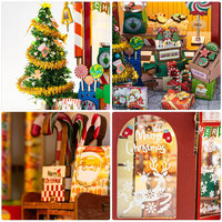 Kit de maison miniature en bois à assembler soi-même en 3D, mini puzzle de décoration, modèles de construction assemblés à la main, cadeau de Noël, cabane