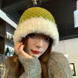 Gorros de Punto Peludos de Invierno <span class=keywords><strong>para</strong></span> Mujer, Gorro de Lana Suave y Esponjosa, Grueso, Térmico, Cálido, Bonito, <span class=keywords><strong>para</strong></span> Esquí y Nieve - Product Image 2