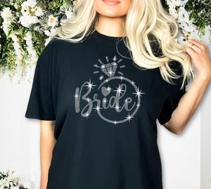 Fantastique Premium Qualité Usine En Gros <span class=keywords><strong>Strass</strong></span> Lettre et Mots Noir <span class=keywords><strong>T</strong></span>-<span class=keywords><strong>shirt</strong></span> Sur Mesure - Product Image 3