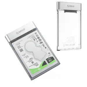 Gabinete transparente orico, gabinete de disco rígido usb 3.0 micro b 2.5 polegadas sata ssd hdd