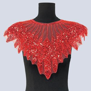 Appliques brodées en <span class=keywords><strong>maille</strong></span> résistante avec sequins et perles pour la poitrine, pour robes de mariée et tenues de spectacle féminines, en dentelle - Product Image 5