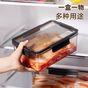Caja de almacenamiento para refrigerador, organizador rectangular transparente hermético de gran capacidad de calidad alimentaria para conservación de la frescura - Product Image 4