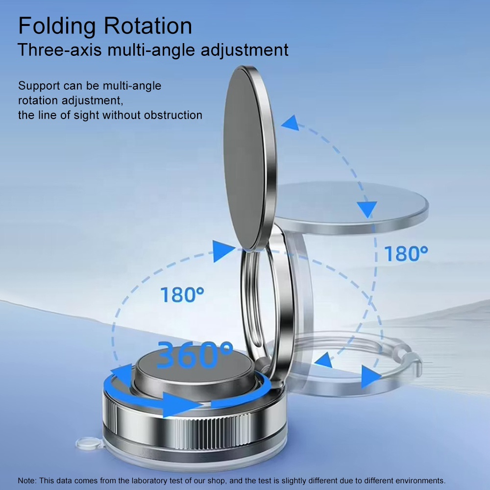 360° Rotation Vacuum Suction Cup Foldable Magnetic Car Phone Holder - Universal Mobile Phone Mount f