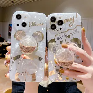 Convient pour Shell Pattern Apple 13 Phone Case Quicksand Bracket New Iphone14promax Cartoon Women Xs Silicon