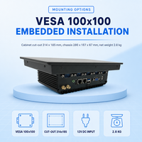 PC Panel Industri 10.1 Inci Intel N100 Tanpa Kipas 1280x800 Layar Sentuh PCAP Depan IP65 RS232 COM RJ45 VGA 12V DC