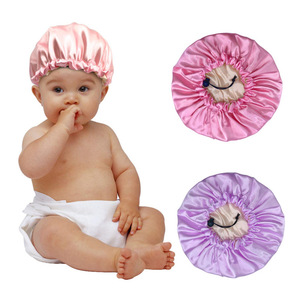 Syh30 Logo personnalisé enfants Bonnet en soie pour enfants endormis bonnet de sommeil en soie pour enfants enveloppement de cheveux en soie pour cheveux bouclés - Product Image 3