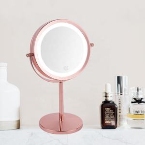 Hoge Kwaliteit Goud Led Licht Make-Up Tafel Spiegel Vrijstaande Badkamer Cosmetische Spiegels Voor Thuis - Product Image 1