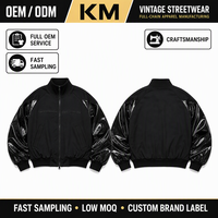 Blouson Moto Unisexe AW27 à Col Montant, Brillant, Blocs de Couleurs, Coupe-Vent, Fermeture Éclair Bidirectionnelle, Lettres en Relief