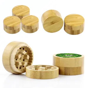 40mm 50mm 55mm 63mm Two Layer Manufacturer Supply Wooden Manual Herb Grinder Bulk For Smoking