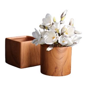 Groothandel 5 maten keramische bloempotten met hout/marmer/gouden aderdesign, tuinbouwplantenbak voor plantengroei binnen en buiten - Product Image 6