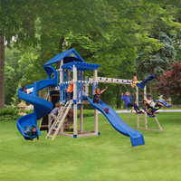 City Park Grande aire de jeux en bois Fabricant d'aires de jeux en bois Équipement pour jardin extérieur Aire de jeux pour enfants en bois avec balançoire