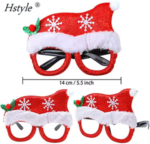 Hstyle enfants noël élégant lunettes fantaisie lunettes cadres drôle lunettes noël Photo stand accessoires fête fournitures décoration - Product Image 4