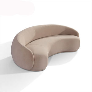 आधुनिक लिविंग रूम सफेद बुटीक कोने सोफे लक्जरी मखमली घुमावदार क्रीसेंट सोफे डिजाइन अर्ध सर्कल के आकार के सोफे - Product Image 2